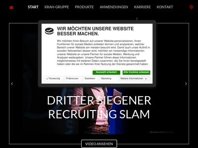 Website von KRAH Elektronische Bauelemente GmbH
