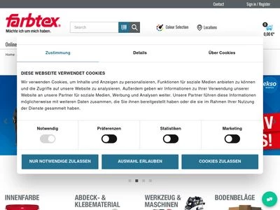 Website von farbtex GmbH & Co KG