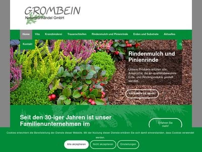 Website von Grombein Naturgrünhandel GmbH