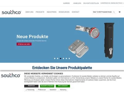 Website von Southco GmbH