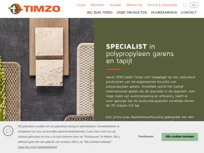 Website von Timzo Tufting Industry B.V.