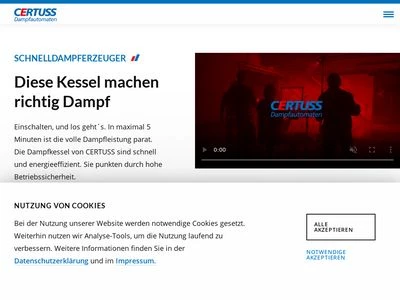 Website von CERTUSS Dampfautomaten GmbH & Co. KG