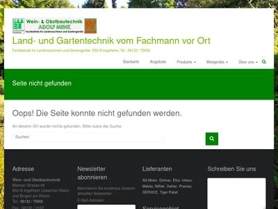 Website von Wein- und Obstbautechnik Adolf Menk