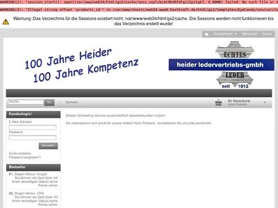 Website von Heider-Leder-Vertriebs-GmbH