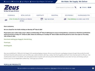 Website von Zeus Packaging DE GmbH