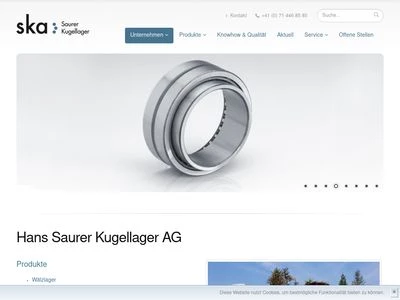 Website von Hans Saurer Kugellager AG