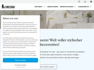 Website von Smedbo GmbH