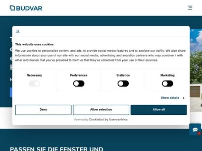 Website von BUDVAR Fenster GmbH