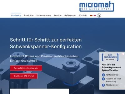 Website von Micromat Spannhydraulik GmbH