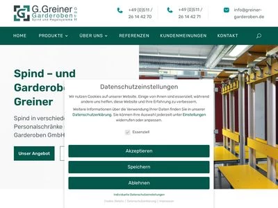 Website von G.Greiner Garderobensysteme UG
