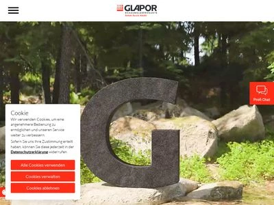 Website von GLAPOR Werk Mitterteich GmbH