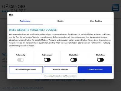 Website von Josef Blässinger GmbH + Co. KG