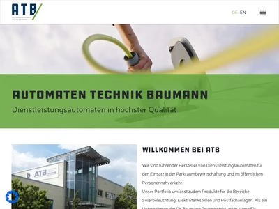 Website von Automatentechnik Baumann GmbH