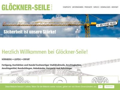 Website von Glöckner-Seile GmbH