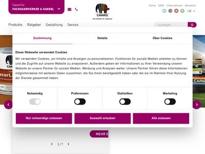 Website von CAPAROL Farben Lacke Bautenschutz GmbH