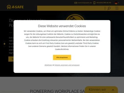 Website von A-Safe GmbH
