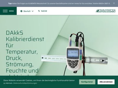 Website von Ahlborn Mess- und Regelungstechnik GmbH