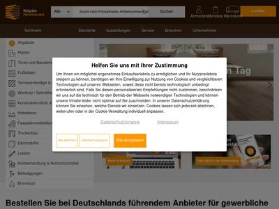 Website von Klöpferholz GmbH & Co. KG