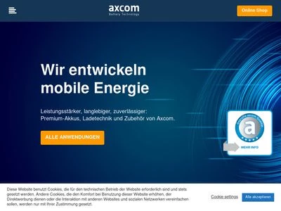 Website von axcom GmbH