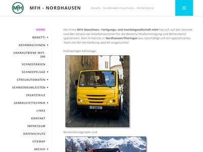 Website von MFH Maschinen-, Fertigungs- und Handelsgesellschaft mbH