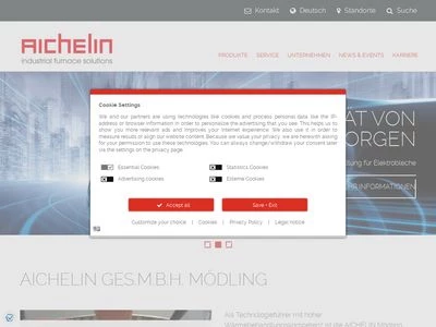 Website von AICHELIN Ges.m.b.H.
