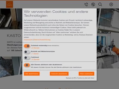 Website von KASTO Maschinenbau GmbH & Co. KG
