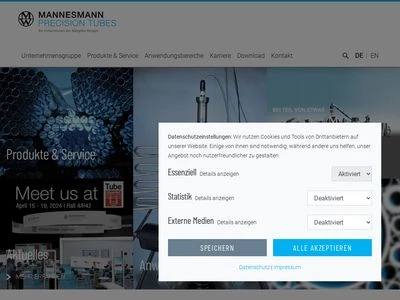 Website von Mannesmann Precision Tubes GmbH