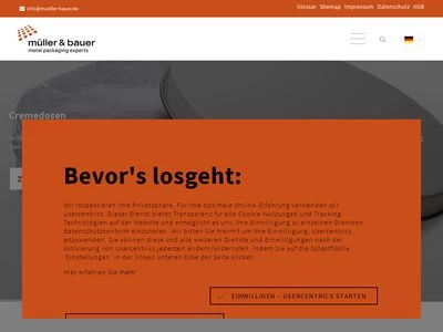 Website von MÜLLER & BAUER GmbH & Co. KG