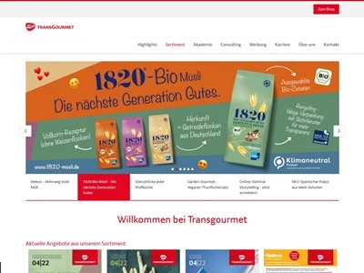 Website von Transgourmet Deutschland GmbH & Co. OHG