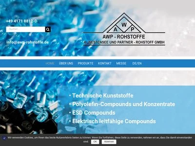 Website von A. Westensee & Partner Rohstoff GmbH