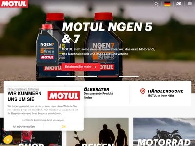 Website von MOTUL Deutschland GmbH