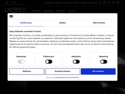 Website von UEBEX GmbH