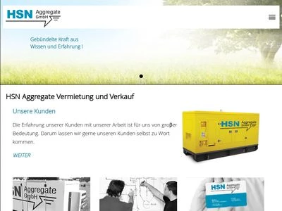 Website von HSN Aggregate GmbH
