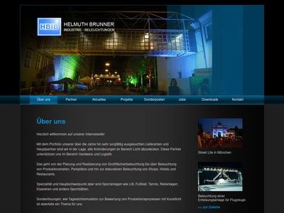Website von HBIB Helmuth Brunner Industrie-Beleuchtungen