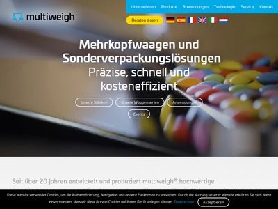 Website von multiweigh GmbH