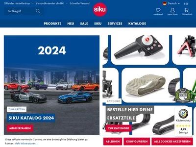 Website von Siku - Sieper GmbH