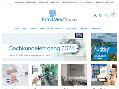 Website von PraxiMed Vertriebs GmbH