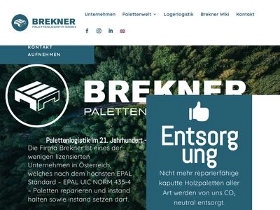 Website von Brekner Palettenlogistik GmbH