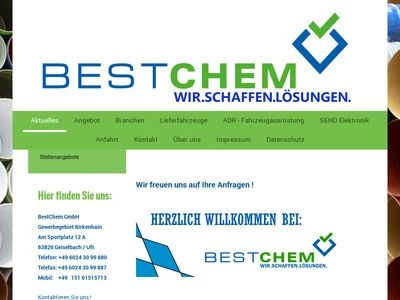 Website von BESTCHEM GmbH