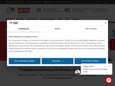 Website von Bluhm Systeme GmbH