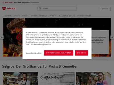 Website von Selgros | Transgourmet Deutschland GmbH & Co. OHG