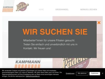 Website von Norbert Kampmann Tabakwarengroßhandlung GmbH