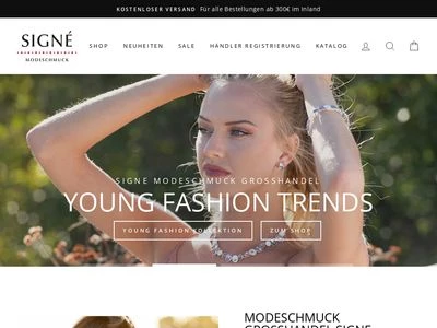 Website von Signé Modeschmuck GmbH