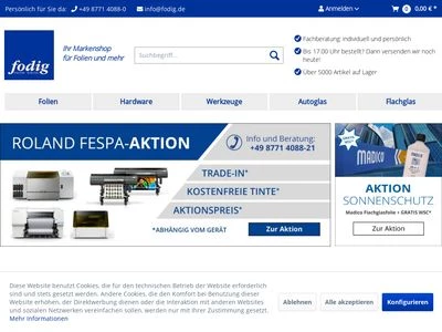 Website von FODIG Handelsges. mbH