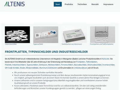 Website von ALTENIS GmbH