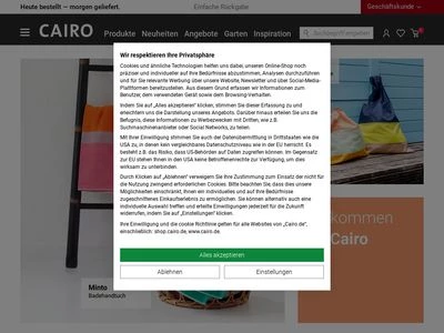 Website von CAIRO Aktiengesellschaft Einrichtungsversand