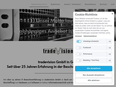 Website von tradevision GmbH