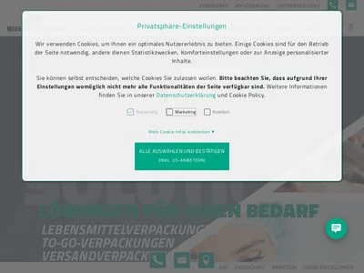 Website von Meier Verpackungen GmbH