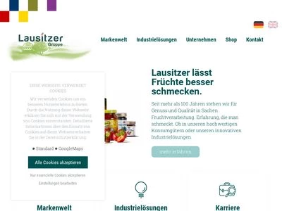 Website von Lausitzer Früchteverarbeitung GmbH