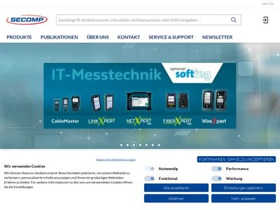 Website von SECOMP Electronic Components GmbH